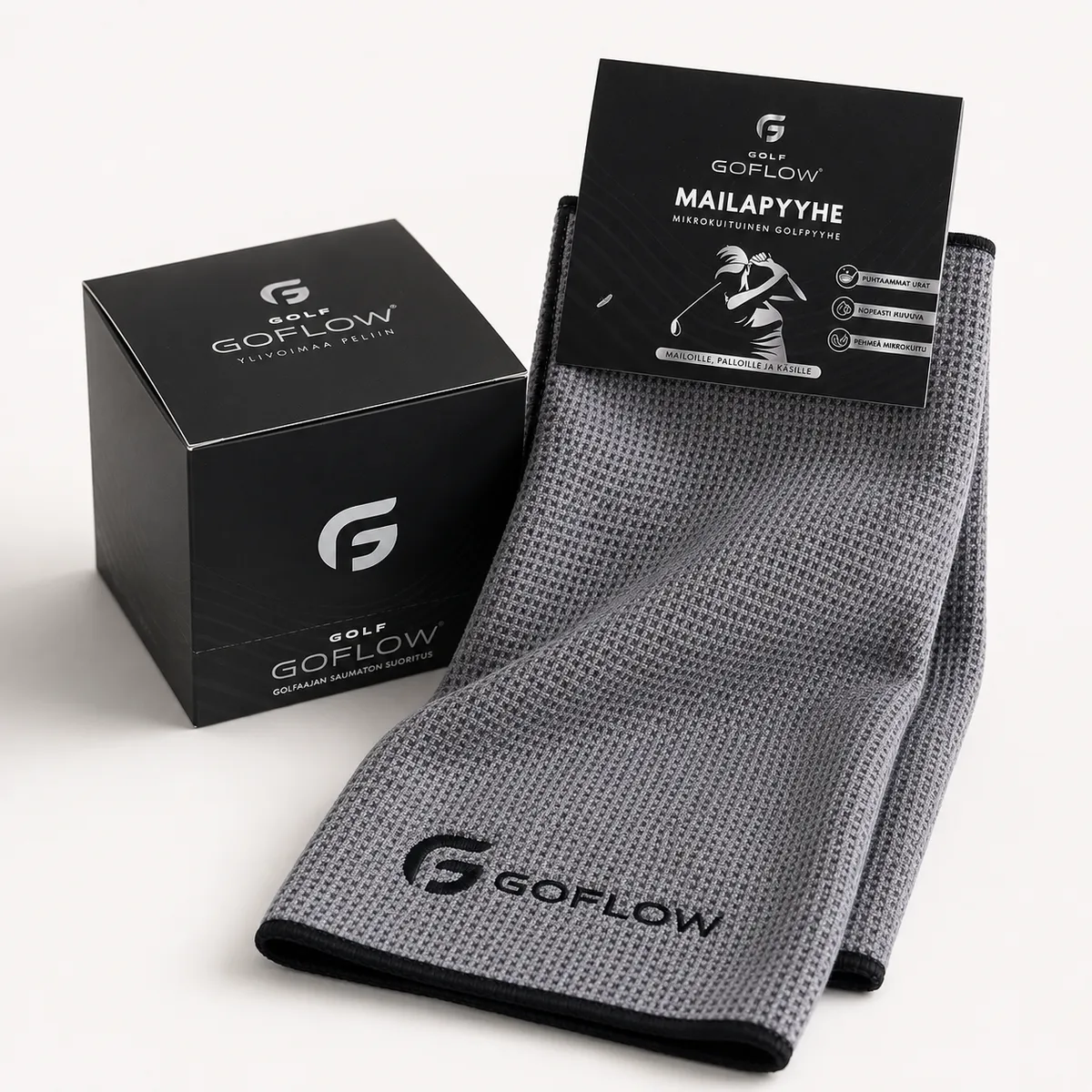 Goflow Mailapyyhe mikrokuituinen golfpyyhe ja pakkaus